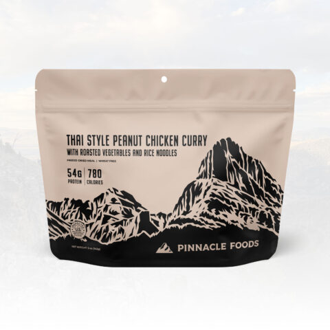 Thai Style Peanut Chicken Curry with Roasted Vegetables and Rice Noodles